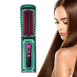 Hair Straighteners Mini Cordless Straightener Portable Comb Rechargeable Battery Operated Travel Size 231027