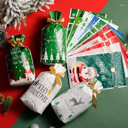 Christmas Decorations 5/10pcs Santa Candy Biscuit Bags Decoration 2023 Gifts Xmas Packaging Pouch Year 2024 Favors Party Supplies