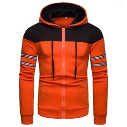 Men's Hoodies Autumn Winter Zip Up Hoodie Streetwear Men Clothing Sports Patchwork Hooded Long Sleeve Sweatshirt Casual