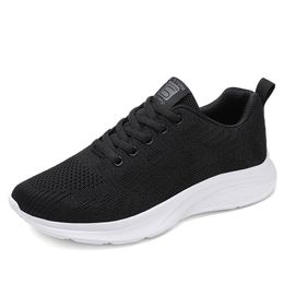 Women's shoes breathable fly woven mesh white black shoes soft soled casual shoes Outdoor sneakers size 36-41