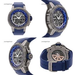 Mens Luxury Mechaical Richardmill Wrist Watches Wristwatches Rm63-02 Automatic 48mm Titanium Mens Strap Rm63-02 42H9