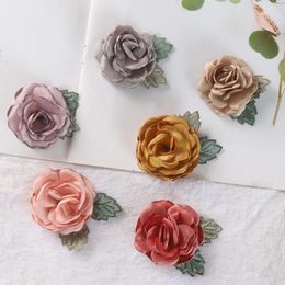 Hair Accessories 6pcs/Lot Handmade DIY Burnt Edge Flower Baby Sweet Infant Girl No Hairclips Band Accessory