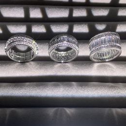 3 Style Classical Vintage Fashion Jewelry 925 Sterling Silver Round Cut Full White Topaz Stack CZ Diamond Gemstones Women Wedding 2279