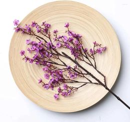 Decorative Flowers Silk Gypsophila Pink Artificial Small Bunches 5 Forks 30CM Living Room Decoration Fake Plants Vase For Home Wedding