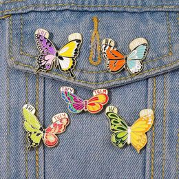 Brooches Butterfly Pronouns Enamel Pins Custom She Her He Him Moth Brooch Lapel Badge Insect Jewellery Gift For Childs Friend