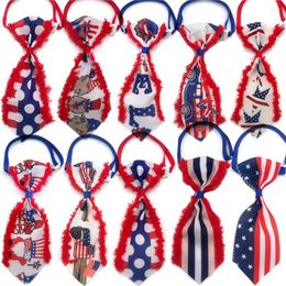 Dog Apparel 30/50pcs 4th Of July Bow Tie Pet Accessories American Independence Day Supplies