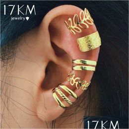 Ear Cuff Gold Ear Cuff Black Clips Fake Cartilage Clip Earrings For Drop Delivery Jewellery Earrings Dhgarden Ot2D6