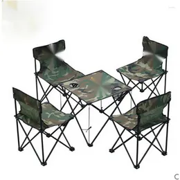 Camp Furniture Outdoor Camping 5-Piece Table And Chair Barbecue Portable Folding Simple