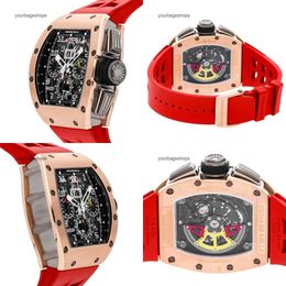 Mens Luxury Mechaical Richardmill Wrist Watches Wristwatches Rm011-sp Chronograph Auto Gold Mens Strap Rm011 Aj Rg P16U