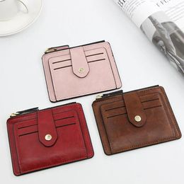 Card Holders Luxury Small Men's Credit ID Holder Wallet Male Slim Leather With Coin Pocket Brand Designer Purse For Men Women