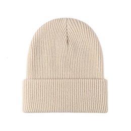 BeanieSkull Caps Women Men Autumn Winter Warm Beanie Hat Solid Colour Lady Male Stretch Knitted Crochet Beanies Cap for 231027