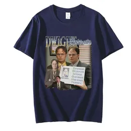 Mens T Shirts Funny Dwight Schrute Homage Shirt Men Short Sleeved Pure Cotton T-shirt TV Show US The Office Michael ScoFashion T-shirts