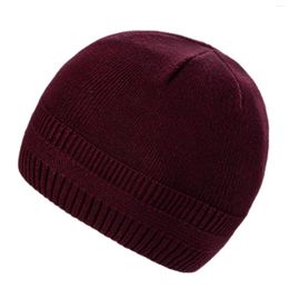 Ball Caps Men's And Women's Autumn Winter Knitted Yarn Melon Skin Hat With Velvet Warm Flanged Scarf Gloves Set Women