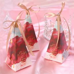 Gift Wrap 10pcs Colorful Triangle Bags Wedding Party Supplies Kids Birthday Gifts Box Favor Bag Candy Boxes Baby Shower Packing