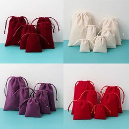 Jewellery Pouches 5pcs/Lot Colourful Organza Storage Velvet Bags Beads/Earphone/Candy/Jewelry Drawstring Wedding Christmas Party Gift