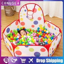 Baby Rail 1.5M/1.2M/0.9M Playpen for Children Infant Baby Ball Pool with Basket Playground Tent Ocean Ball Pit Portable Indoor Toys GirlsL231027