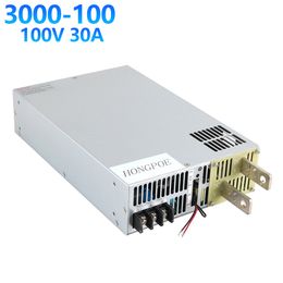 HONGPOE 3000W 30A 100V Power Supply 100V Driver for LED Strip AC to DC 0-5V Analogue Signal Control 0-100V Adjustable Power Supply SE-3000-100 110VAC/220VAC Input