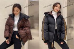 xinxinbuy Women designer Double sided Coat Jacket roma bread cotton long sleeves women Black white orange XS-3XL