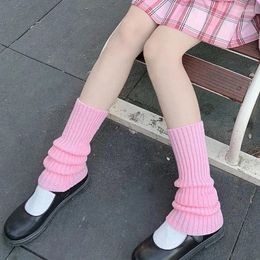 Women Socks Kawaii Lolita Leg Warmer Knitted Winter Female Boot Knee High Boots Leggings Warm Legs Cotton