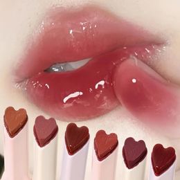 Lipstick Love Shape Jelly Waterproof Nonstick Cup Mirror Solid Lip Gloss Clear Lasting Moisturizing Stick Makeup Cosmetic 231027