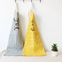 Aprons Korean cotton and linen apron Household kitchen cooking fashion simple sleeveless neck can wipe apron 231026