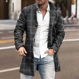 Men's Trench Coats Stylish Men Overcoat Turndown Collar Temperament Coat Thick Windproof Jacket