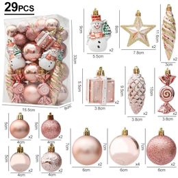 Christmas Decorations 29 20Pcs Tree Balls Hanging Pendant Candy Cane Pine Cone Ornament Set Home Decoration 2024 Navidad Year 231027