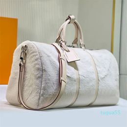 Traveling Bag Large Capacity Tote Bags Duffel Bags Fashion Letter Wool Leather Wrap Body Zipper Open Lady Crossbody Handbag