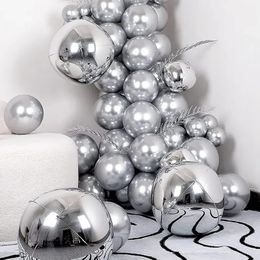 Christmas Decorations 68pcs Silver Metal Balloons Arch Bridge Festive Party Supplies Wedding Props Festival Dress Up Decoration Outdoor Garden Layout 231027