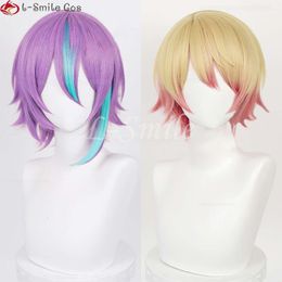 Catsuit Costumes High Quality Tenma Tsukasa Cosplay Short 30cm Gradient Kamishiro Rui Heat Resistant Synthetic Hair Halloween Wigs + Wig Cap