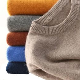 Men's Sweaters Men Cashmere Sweater Autumn Winter Soft Warm Jersey Jumper Robe Hombre Pull Homme Hiver Pullover V-Neck O-Neck Knitted Sweaters 231026