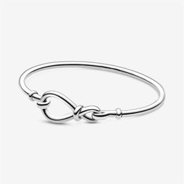 High polish 100% 925 sterling silver Infinity Knot Bangle fashion wedding engagement jewelry making for women gifts292I