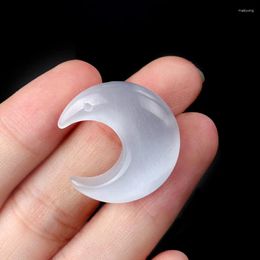 Pendant Necklaces Moon Shaped Natural Opal Stones Pendants Crescent White Moonstone Healing Crystal Charm For Necklace Jewellery Making 1pc