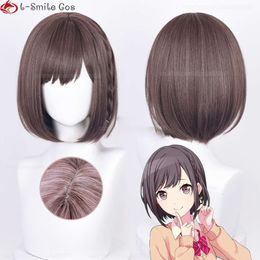Catsuit Costumes Wig Project SEKAI Colourful STAGE Cosplay 30cm Grey Pink Brown Shinonome Ena Heat Resistant Hair Wigs