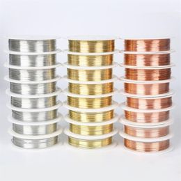 0 2 0 3 0 4 0 5 0 6 0 8mm 10Roll Alloy Cord Silver Gold Color Craft Beads Rope Copper Wires Beading Wire For DIY Jewelry2703