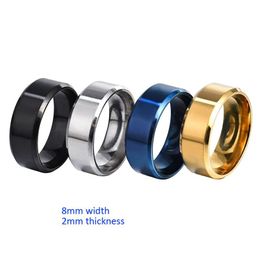 Band Rings 8Mm Matt Stainless Steel Ring Simple Design Plain Rings For Trendy Men Woman Jewelry Gift Drop Delivery Jewelry Ri Dhgarden Otjxq