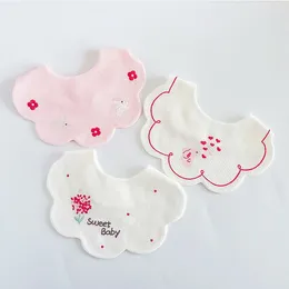 Hair Accessories Korean Style Baby Cotton Bibs Anti-spitting Saliava Towel For Borns Infant Toddlers Waffle Fabric Cute Cartoon