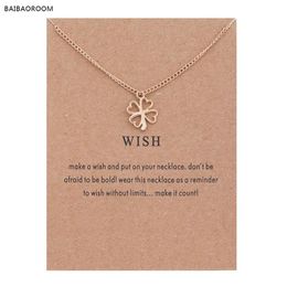 Golden Plated Clover Wish Love Alloy Clavicular Bones Pendant Short Chocker Necklace286U