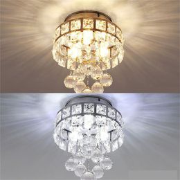 Simple Aisle Corridor Ceiling Light Modern Luxury Crystal Lamp for Entrance Hall Balcony Indoor Hang Lamp Lighting