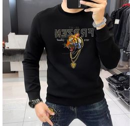 SS003 spring winter Mens Long sleeved Velvet hoodies Sweatershirts Men's T-shirt Hot Diamond Head style Fashion malefleece white hoodie