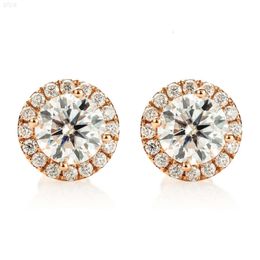 Dropshipping Vvs Round Brilliant Cut Moissanite Diamond Sterling Silver 925 Stud with Free Gra Certificate