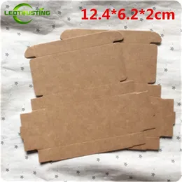 Gift Wrap Leotrusting 50pcs 12.4 6.2 2cm Brown Kraft Paper Box Natural Packaging Handmade Candy Cardboard