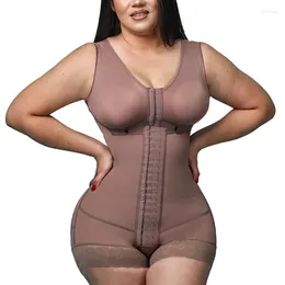 Women's Shapers High Compression Hook Fajas Colombianas Shapewear Women Eye Closure Adjustable Breast Garment With Bra Double Post