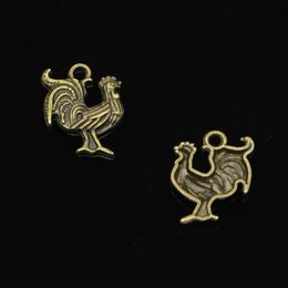 68pcs Zinc Alloy Charms Antique Bronze Plated cock rooster Charms for Jewellery Making DIY Handmade Pendants 22 18mm294j