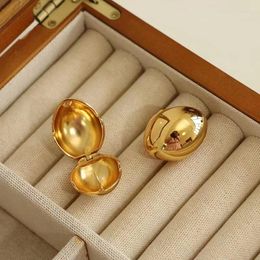 Hoop Earrings 5 Pairs Smooth Gold Color Eggshell Oval Ball For Women 18k Plated Exaggerate Metal Lightweight Hypoallerge