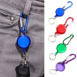 Keychains 1PC Retractable Pull Keychain Badge Reel ID Lanyard Name Tag Card Holder Reels Recoil Belt Multi-color Key Ring Chain Clips