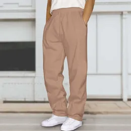 Men's Pants Solid Color Sweatpants Mens Hip Hop Casual Elactic Waist Workout Pockets Sportswear Streetwear Tracksuit