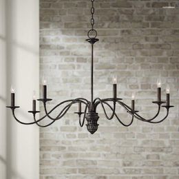 Chandeliers Modern Vintage Black Lighting LED Antique Chandelier Art Deco Europe Style Hanging Light Banquet Living Room Lamp