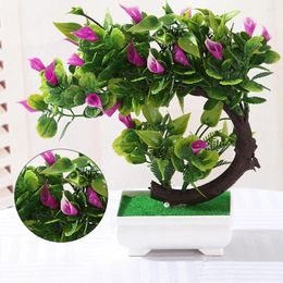 Dekoratif Çiçekler 1 PCS Yapay Bitkiler Bonsai Küçük Ağaç Pot Sahte Saksı Süslemeleri Ev El Bahçe Dekor Malzemeleri