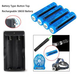 Batteries 4Pcs Rechargeable 3000Mah Li-Ion Battery 3.7V Brc 11.1W For Flashlight Headlamp Laser Penadd 1X Dual Charger Drop Delivery E Dhg7G